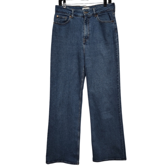 H&M High Rise Baggy Jeans Size 12 Baggy Relaxed Fit Blue Jeans - Picture 2 of 10